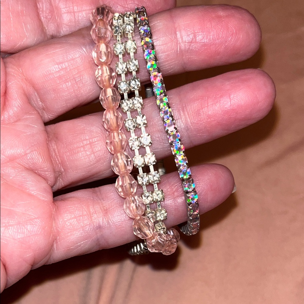 Icing Pink and Silver Bracelet Trio